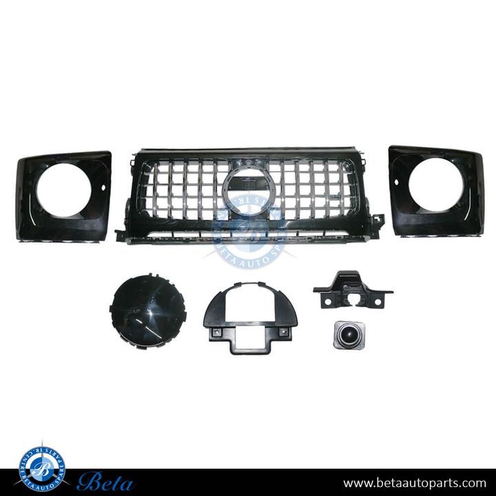Mercedes G-Class W463 (2018-2024), Radiator Grille GT Look with Headlamp Frames for G500 (Black), China, 4638880800