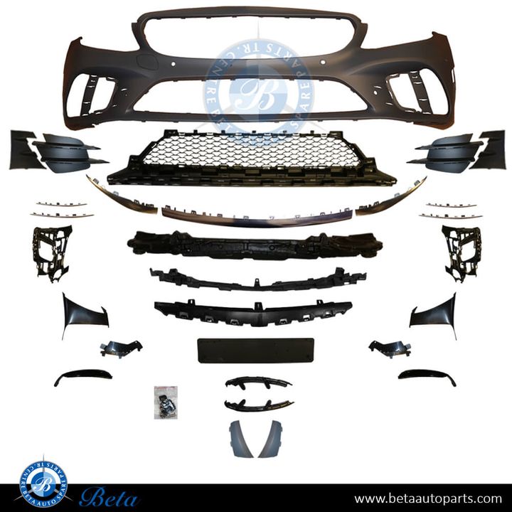 Mercedes C-Class W205 (2019-2021), Front Bumper AMG C43 with Park Assist (Silver), Taiwan, 2058802508