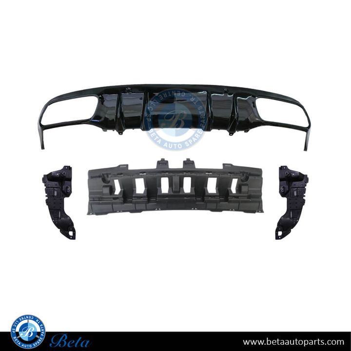 Mercedes C-Class Coupe C205 (2019-2021), Rear Diffuser AMG C63 for Normal AMG (Black), China, 2058856803