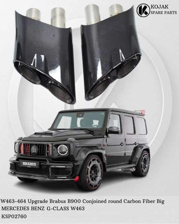 Brabus B900 Carbon Fiber Conjoined Round Exhaust Tips for Mercedes-Benz G-Class W463/W464