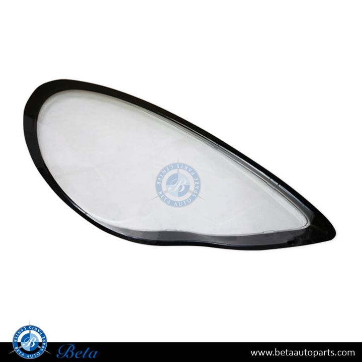 Porsche Panamera (2010-2013), Headlamp Lens - Black (Right), China, 97063115654