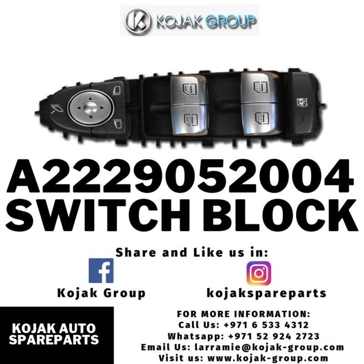 Mercedes-Benz W222 S-Class Driver's Door Master Window Switch Block