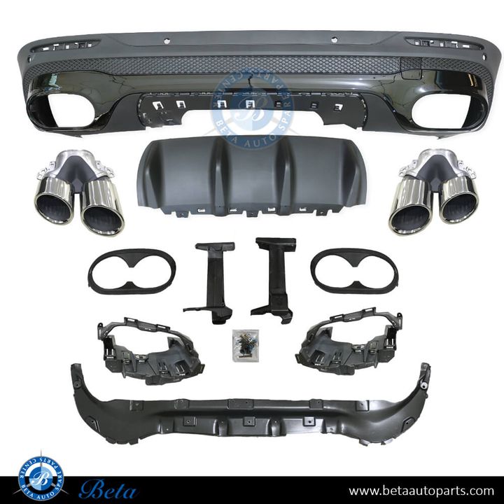 Mercedes GLB-Class X247 (2020-Up), Rear Diffuser AMG GLB45 Look with Exhaust Tips, China