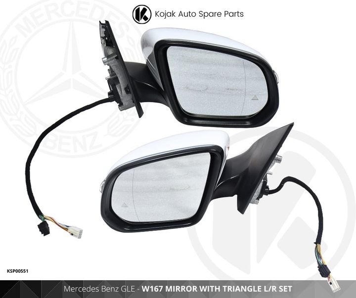 Mercedes Benz GLE W167 Side Mirror Set with Blind Spot Monitor