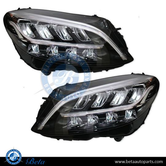 Mercedes C-Class W205 (2015-2018), Headlamp Upgrade from Static LED to 2019 Static LED Look, China, 2058203561 / 2058203661