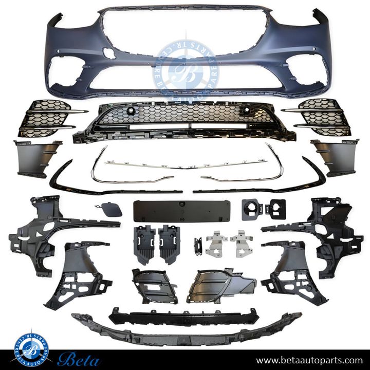 Mercedes S-Class W223 (2021-Up), Front Bumper Normal AMG (Silver), China, 2238805801