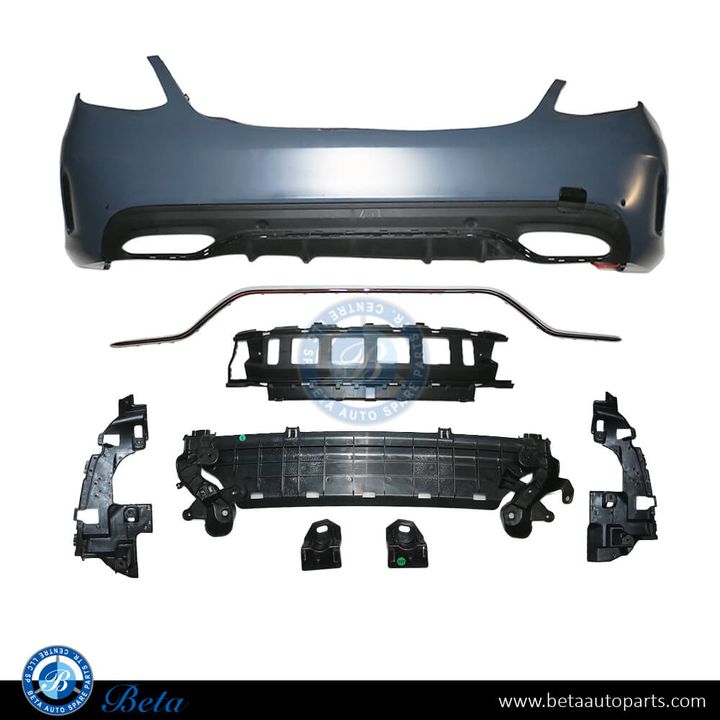 Mercedes C-Class W205 (2019-2021), Rear Bumper AMG with PDC with Silver Moulding, China, 2058853304