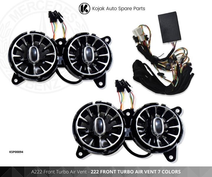 Mercedes-Benz W222 S-Class Front Turbo Air Vents with 7-Color Ambient Lighting