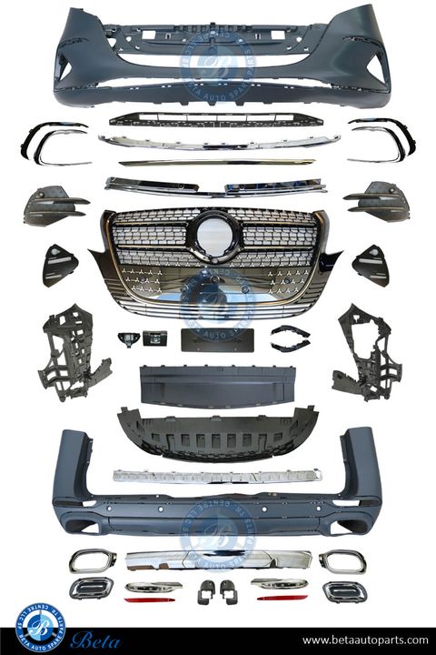 Mercedes Vito W447 (2015-Up), Body Kit Upgrade to 2024 Normal AMG Look (Silver), China