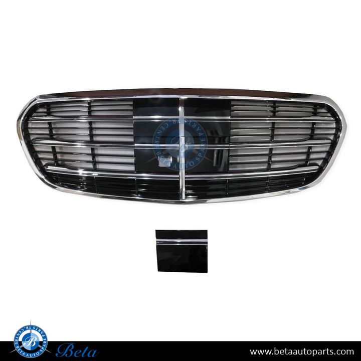 Mercedes S-Class W223 (2021-Up), Radiator Grille with Camera Hole with ACC (Black and Chrome), China, 2238804000