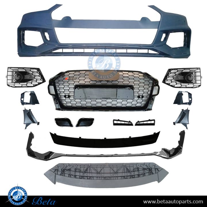 Audi A5 (2017-2019), Front Bumper RS5 Look with PDC / Washer, China, 8W6807065