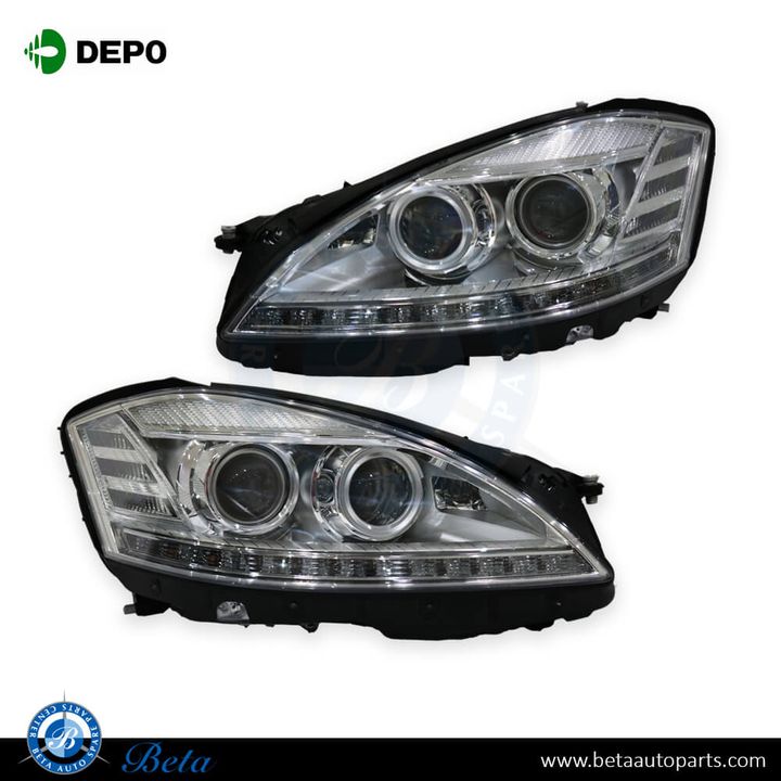 Mercedes S-Class W221 (2006-2009), Headlamp Upgrade to 2010 Look, Depo