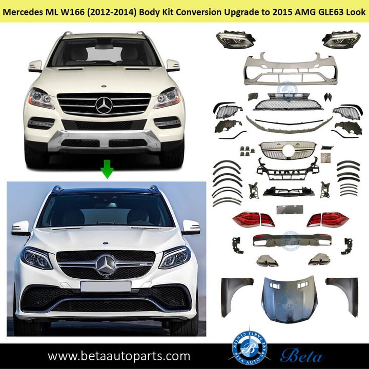 Mercedes ML-Class W166 (2012-2014), Body Kit Conversion Upgrade To 2015 AMG GLE63 Look, China