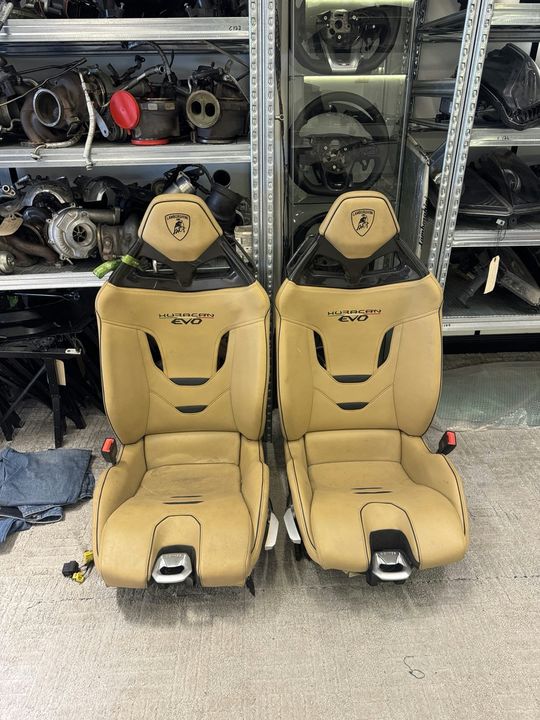 Lamborghini Huracan EVO Front Sports Seats Pair Tan Leather