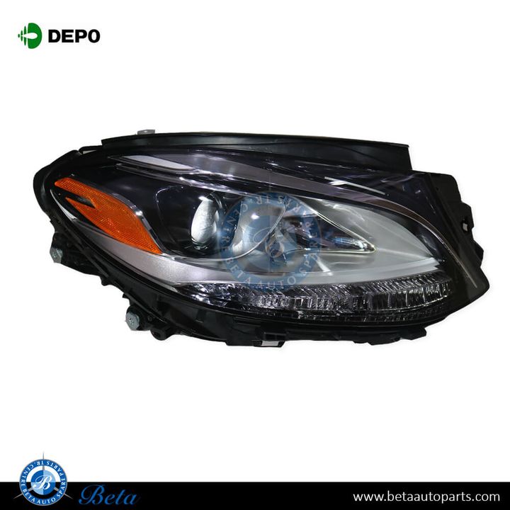 Mercedes GLE-Class W166 (2015-2018), Headlamp Normal with LED - USA Type (Right), Depo, 1668202059