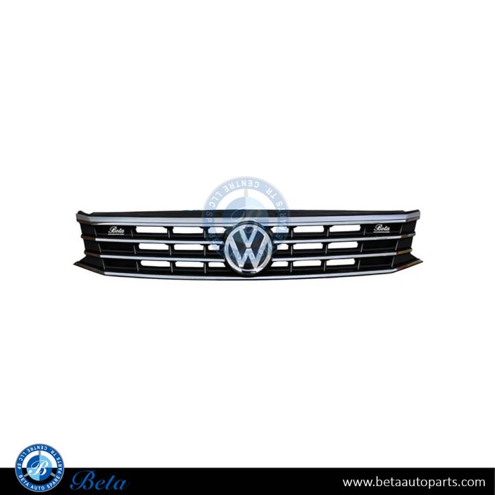 Volkswagen Passat (2015-2019), Radiator Grille Middle Equipped without Logo - USA Type (Black and Chrome), China, 561853651HOQE