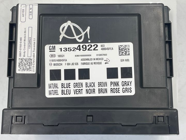 Body Control Module/BCM - 2019 Chevrolet Traverse LT