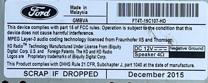 Audio equipment radio - 2016 Ford Edge