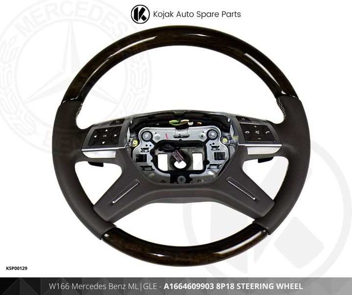 Steering Wheel Mercedes-Benz ML/GLE W166 Wood/Leather