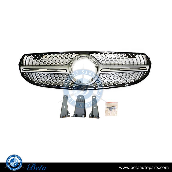 Mercedes GLC-Class W253 (2020-2022), Radiator Grille Diamond Look for Standard Bumper (Black and Chrome), China