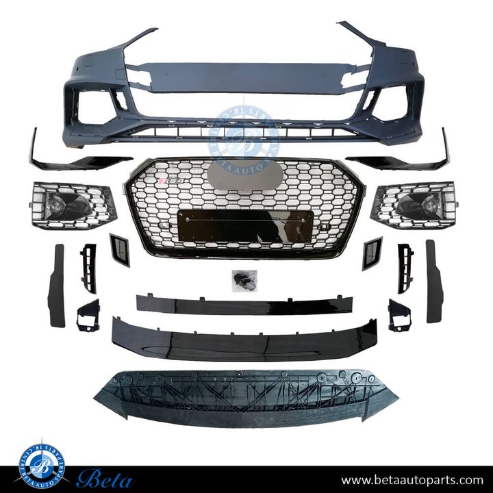 Audi A4 (2016-2019), Front Bumper RS4  Look with PDC / Washer, China, 8W0807065