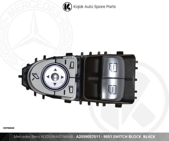 Mercedes Benz W205 W447 W448 Window and Mirror Switch Block Black